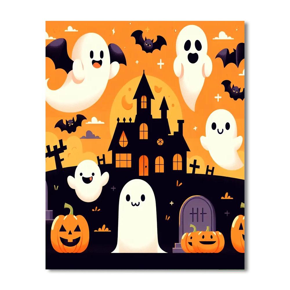 Friendly Halloween Spooktacular Painting Number Kit