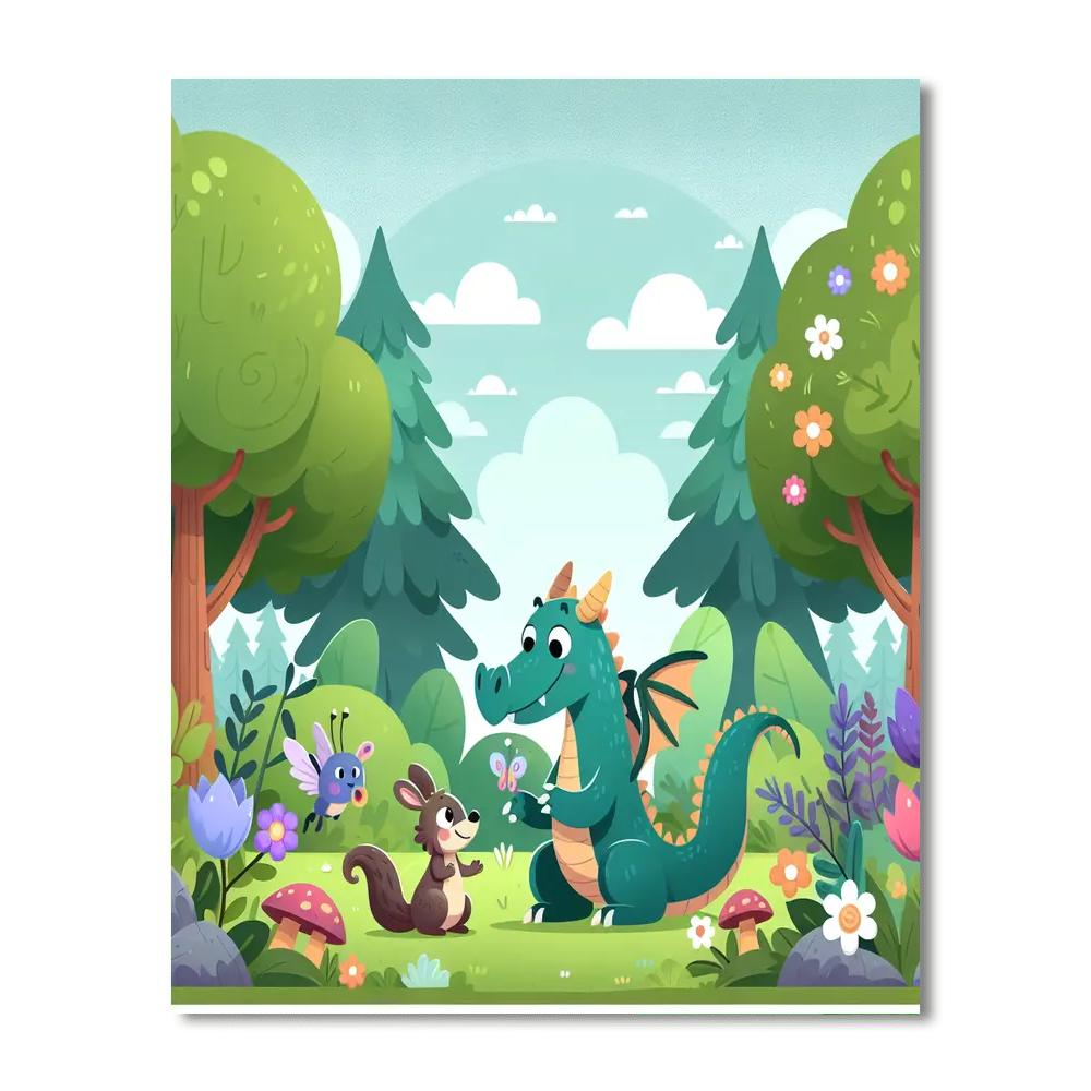 Enchanted Dragon Forest Numbered Painting Kits
