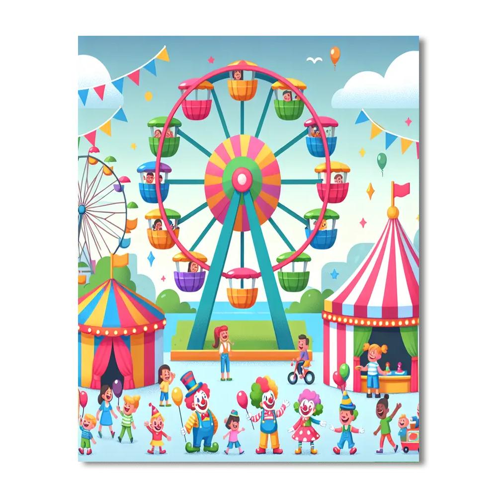 Charming Cartoon Carnival Paint By Color
