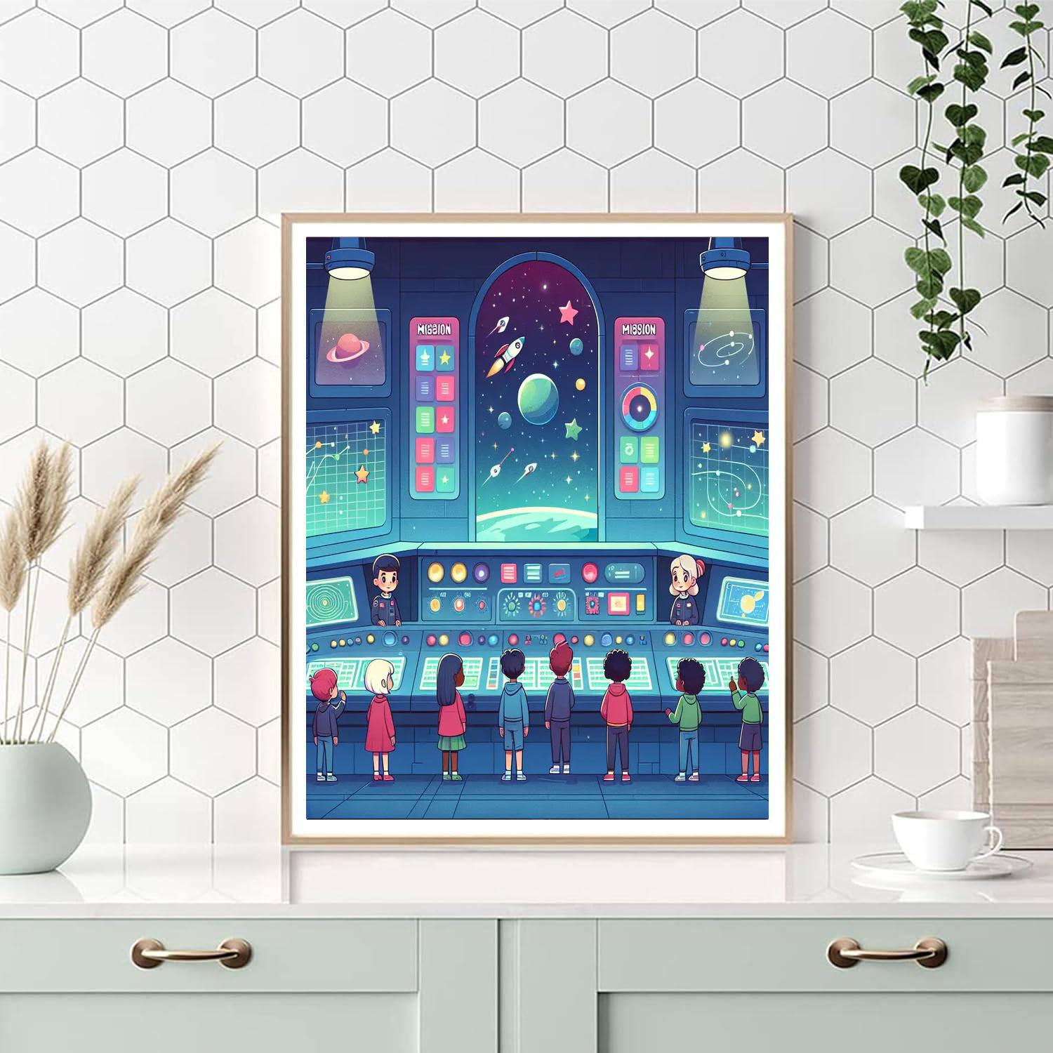 Space Mission Control Center Painting Number Kit