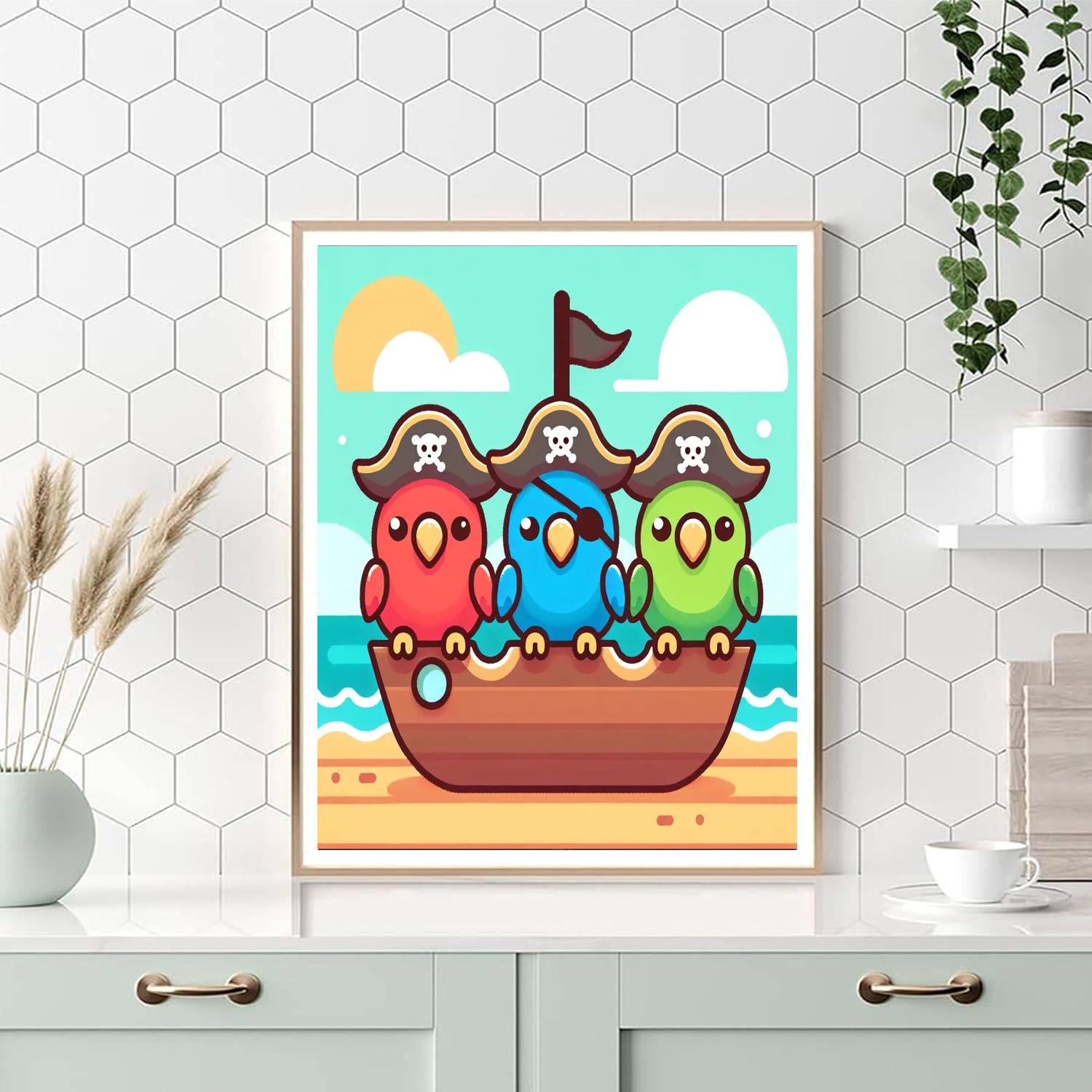 Pirate Parrot Pals Paint By Numbers Art