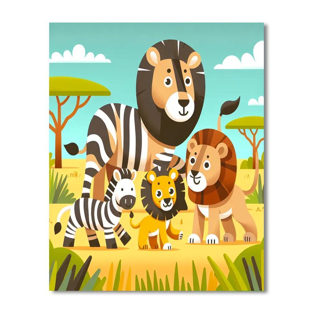 Epic Safari Quest Paint By Numbers Art