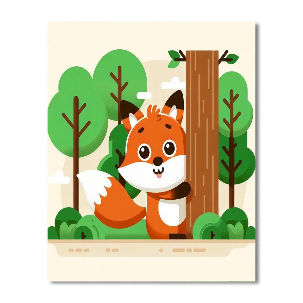 Forest Fox Friends Paint By Color