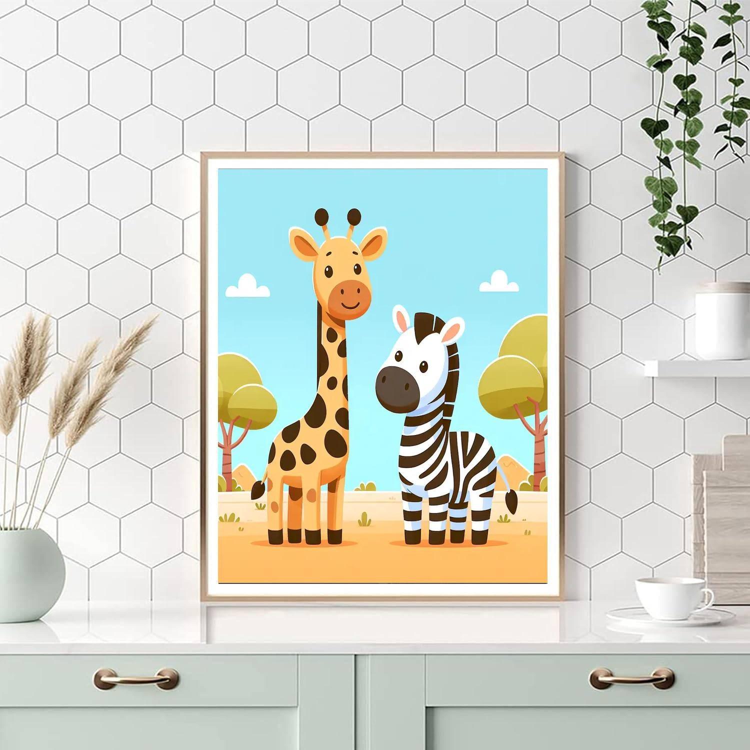 Safari Animals Gathering Numbered Painting Kits