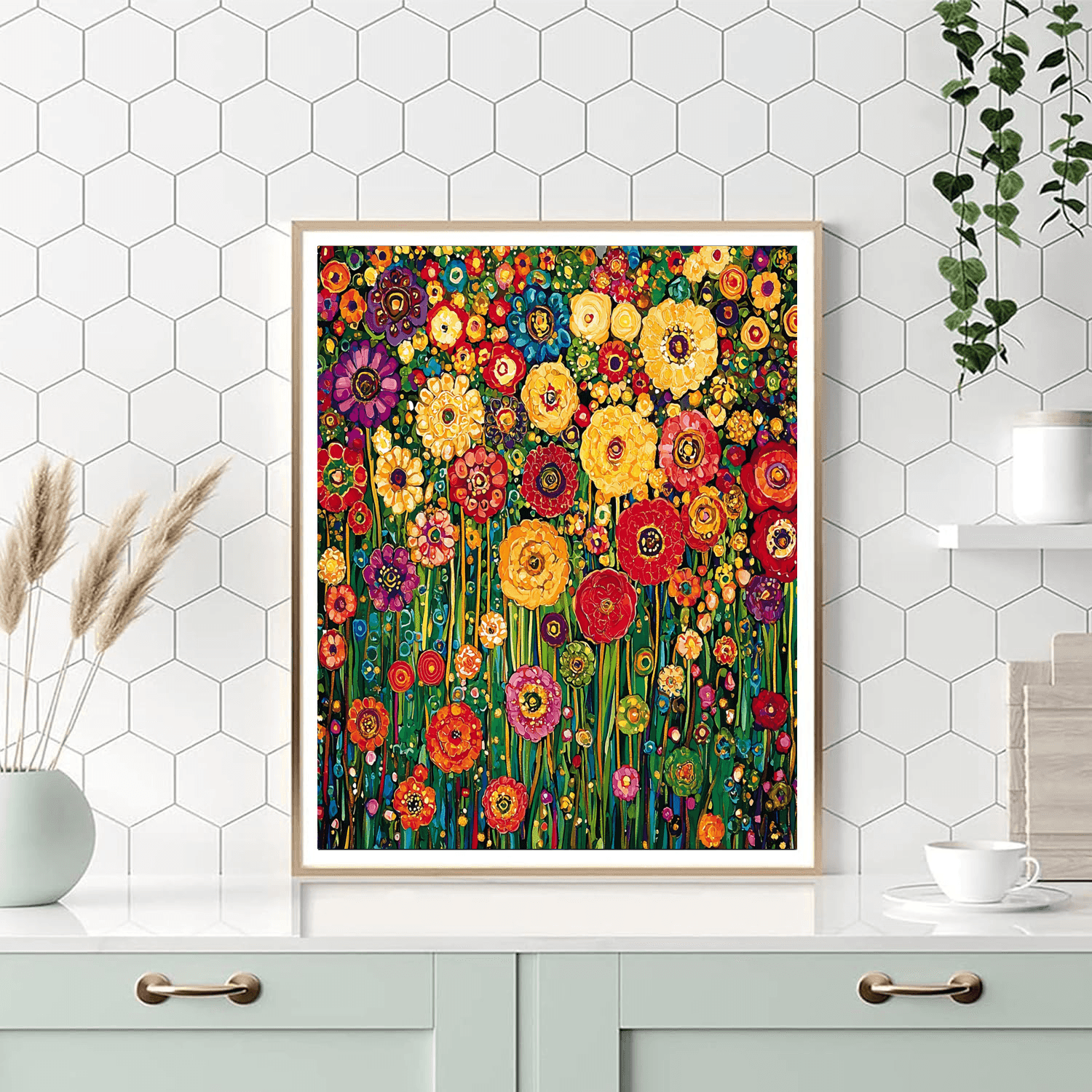 Gustav Klimt Inspired Flower Symphony  Numbered Painting Kits