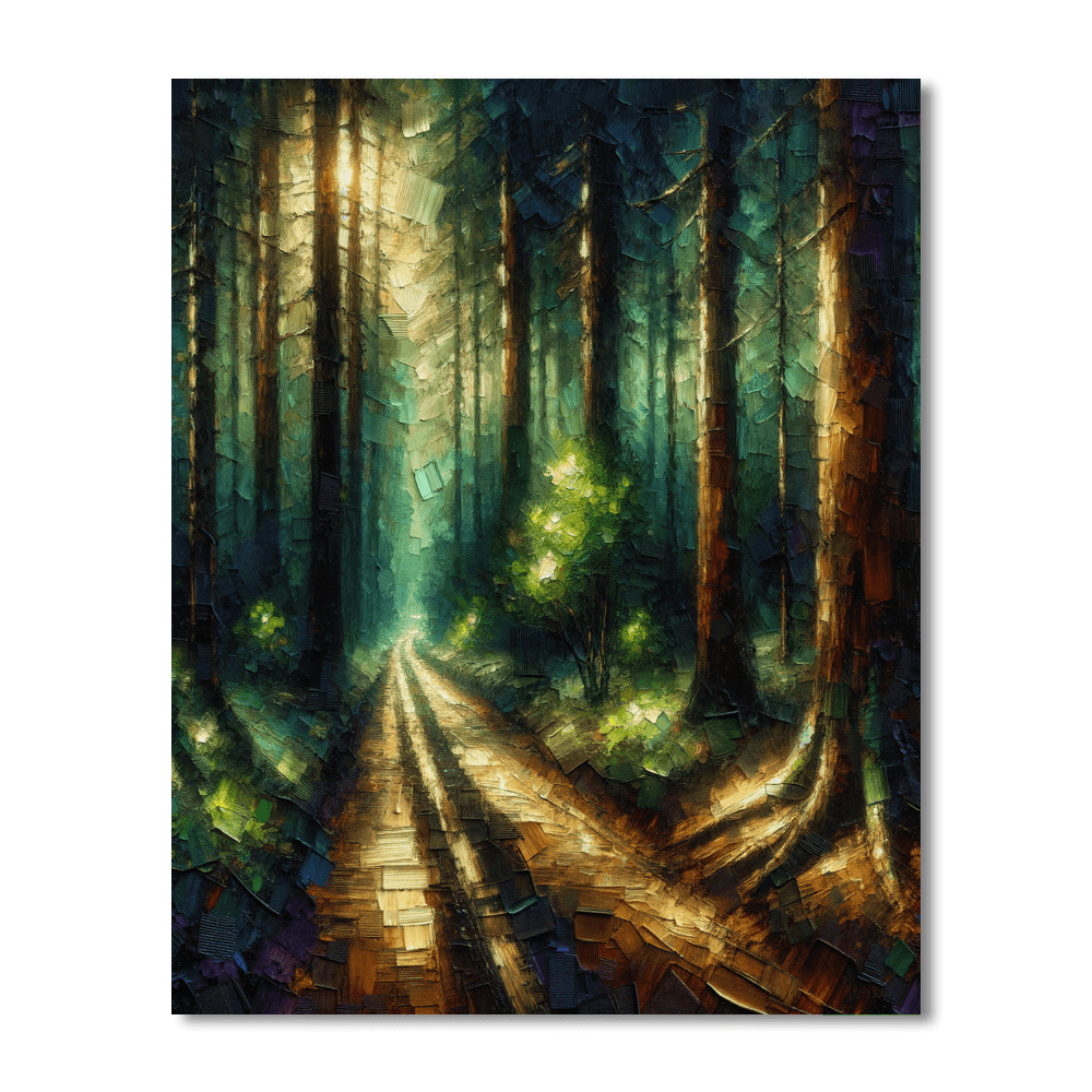 Enigmatic Forest Path Numbered Painting Kits