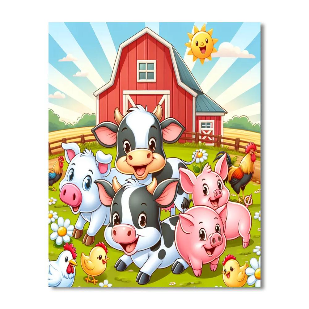 Jolly Farm Fun Paint By Numbers Art