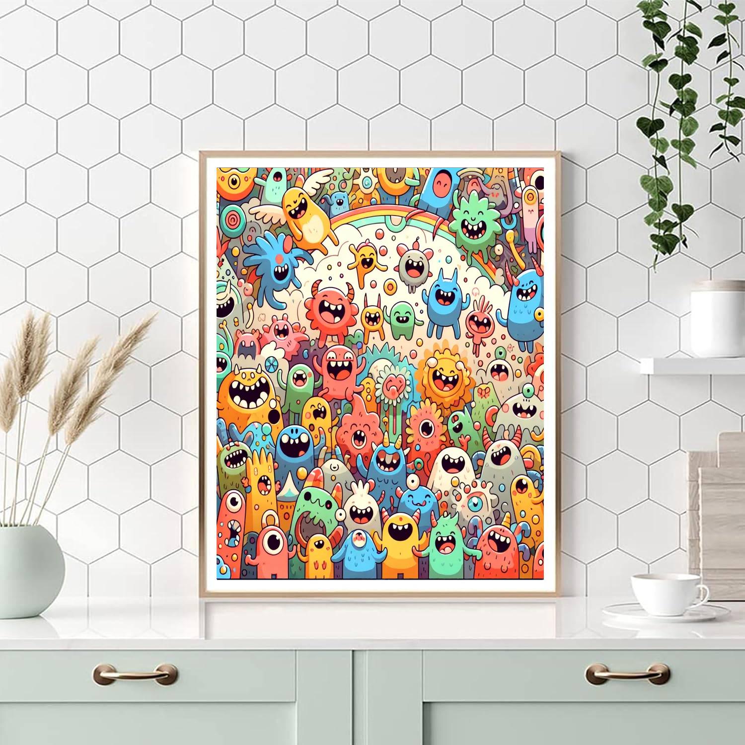 Charming Little Monsters DIY Paint By Numbers