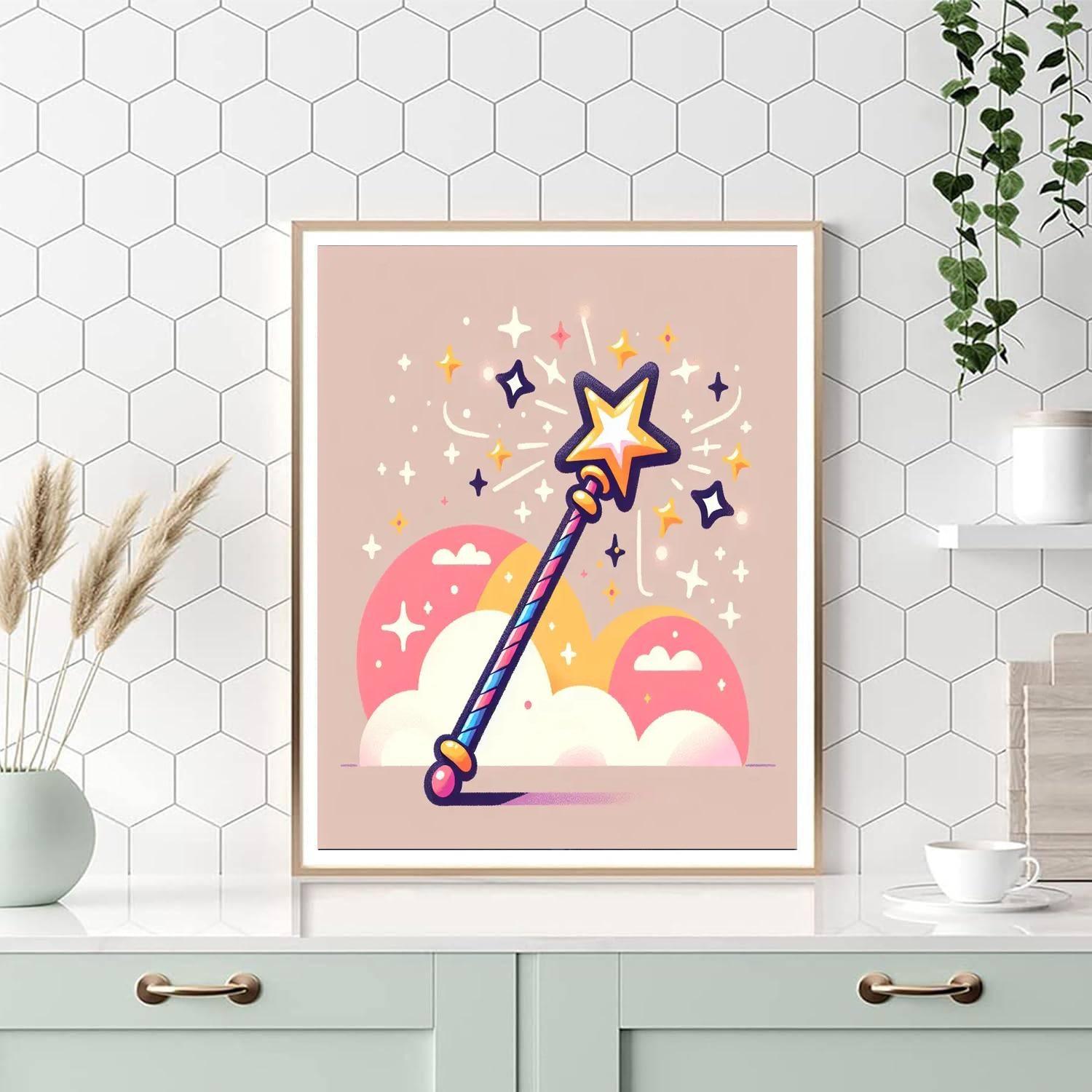Sparkly Magic Wand Paint By Numbers Art