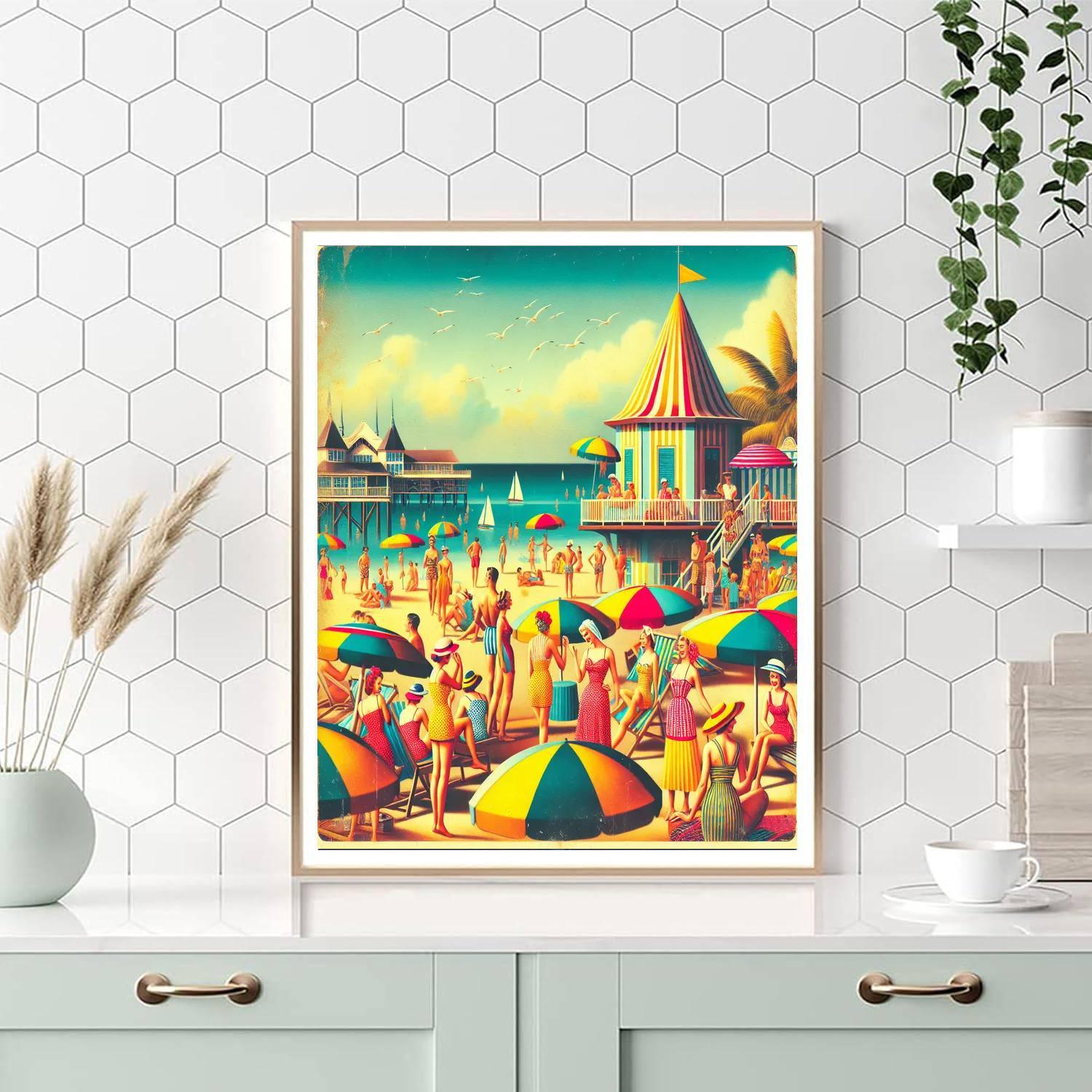 Retro Beach Resort DIY Paint By Numbers