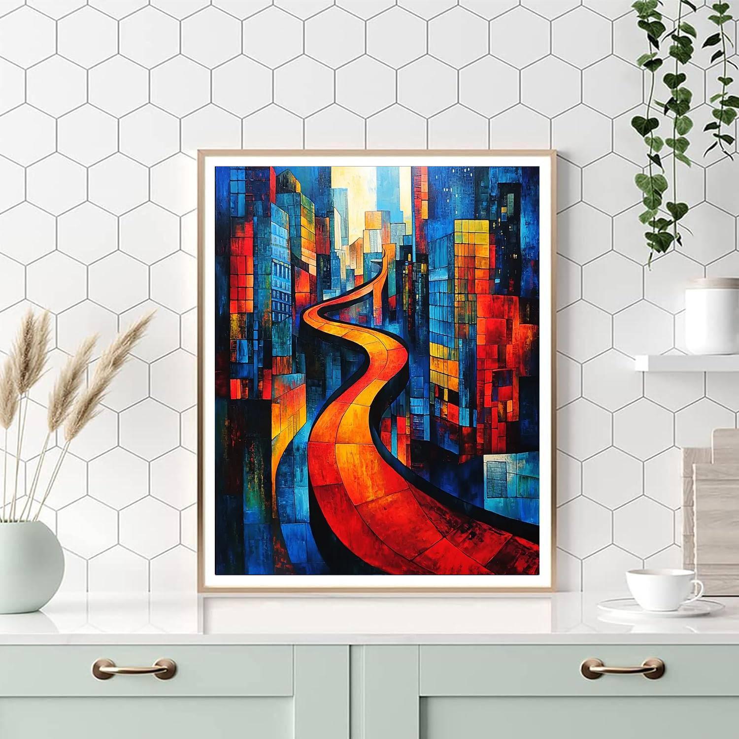Fernand Léger Inspired Vibrant City Symphony  Paint By Color