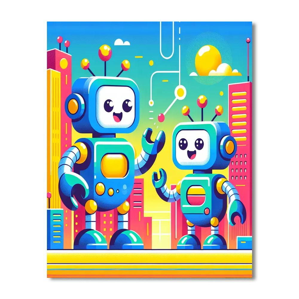 Giant Robot Battle Paint By Numbers Kits