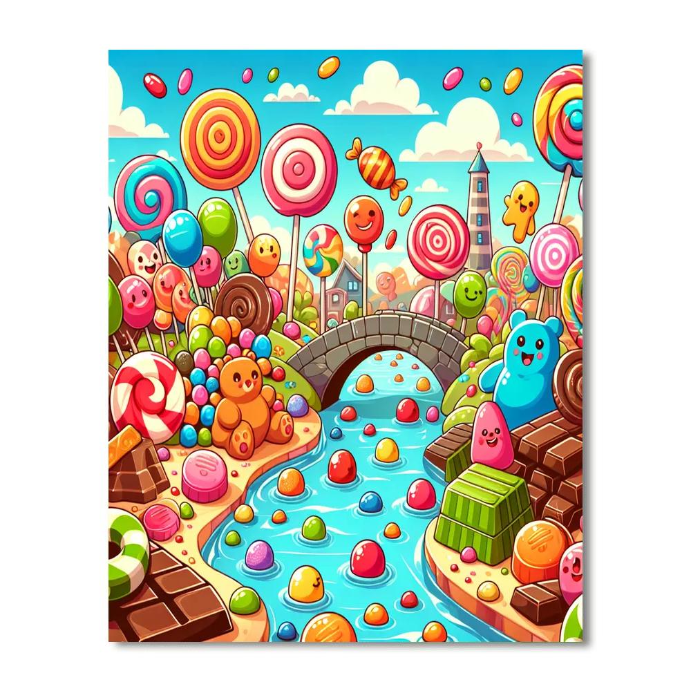 Colorful Candy Wonderland Paint By Numbers Art