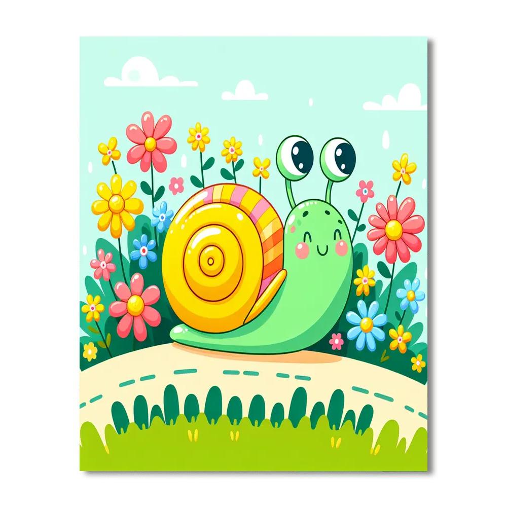 Cute Little Snail Paint By Numbers Art
