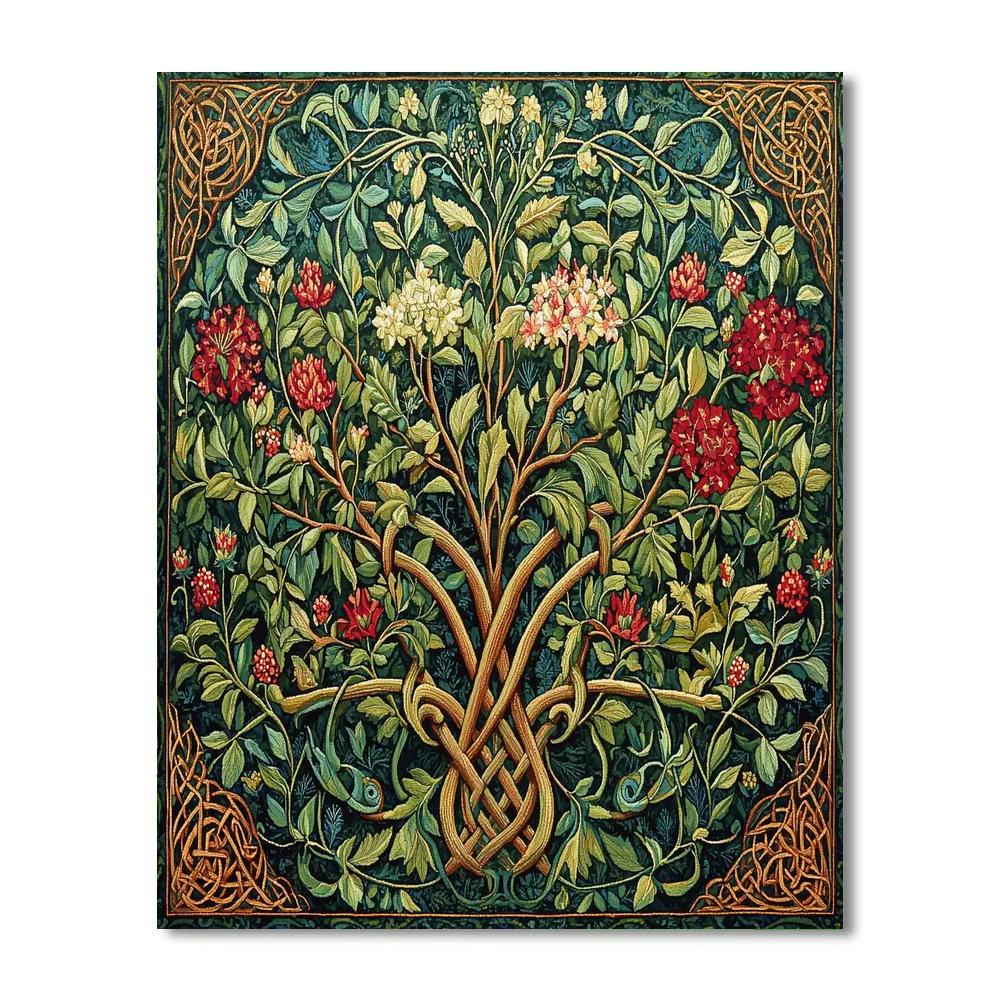Morris Inspired Celtic Mythology Tapestry  Paint By Numbers