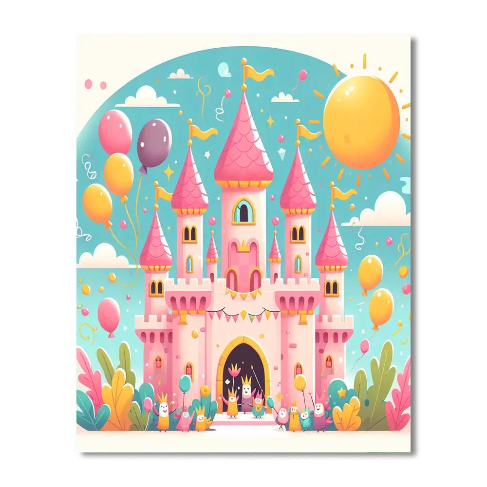 Charming Castle Celebration Paint By Numbers Art