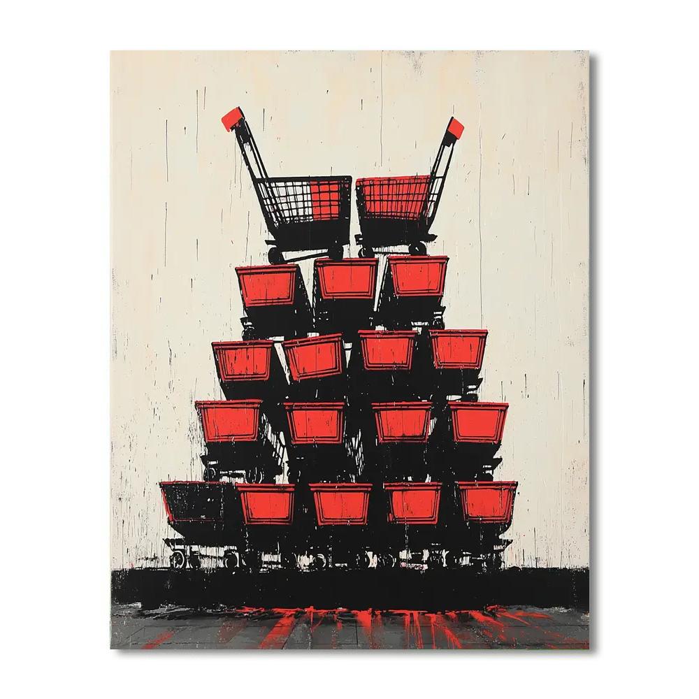 Banksy Inspired Consumerism Collapse  Paint By Number