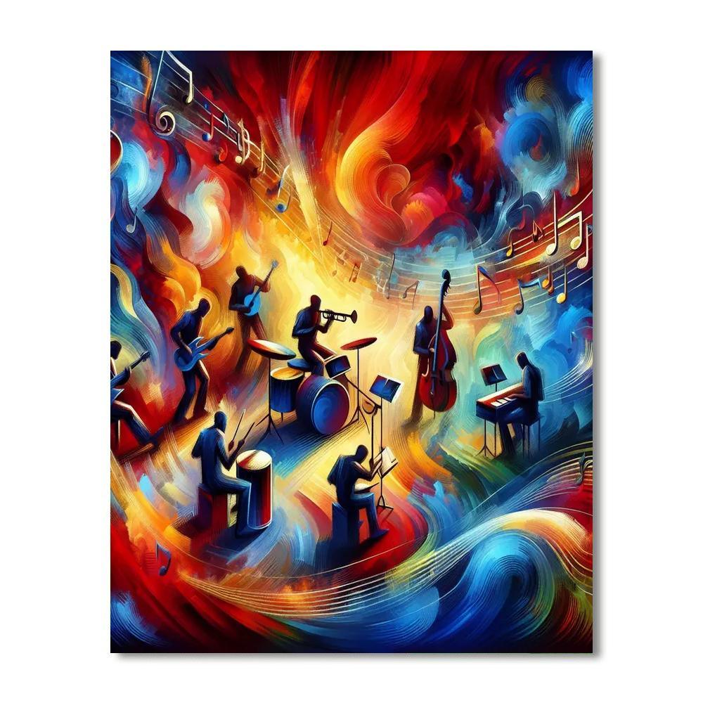 Music's Rhythmic Harmony DIY Paint By Numbers