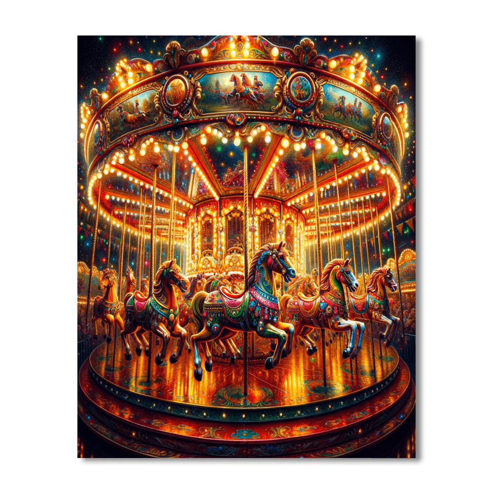 Carnival Carousel Whirl Number Painting