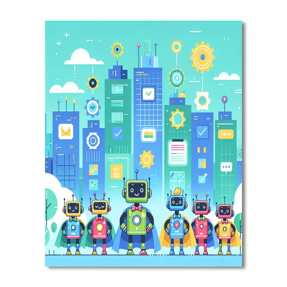 Robot Heroes Quest Painting Number Kit