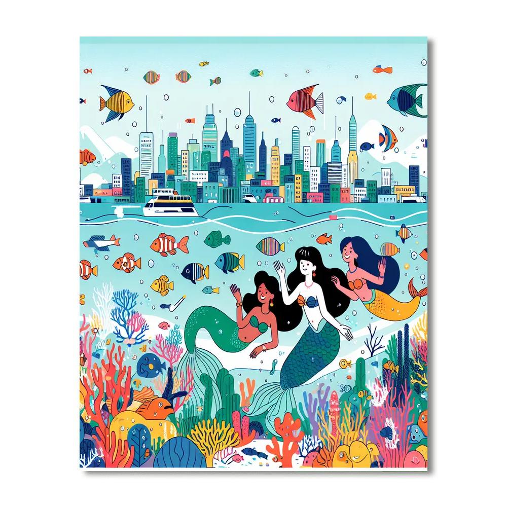 Underwater Mermaid Realm Numbered Painting Kits