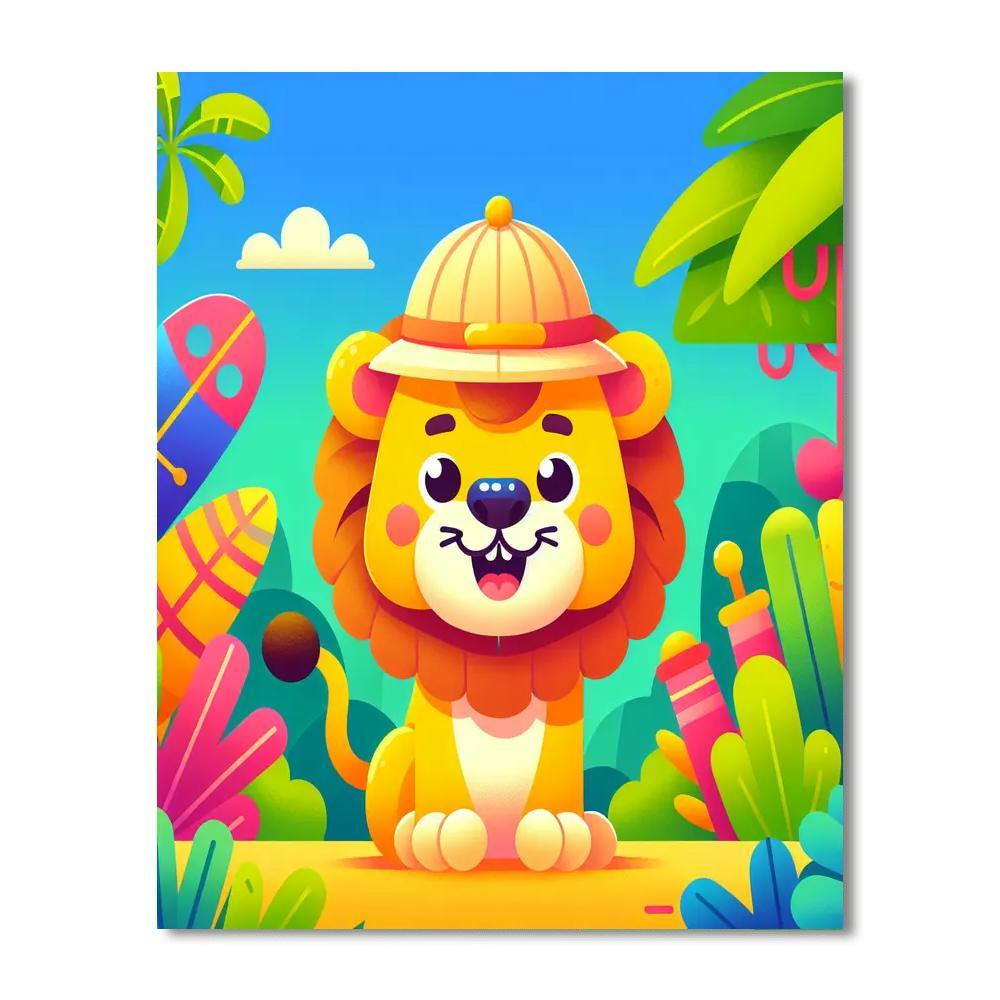 Silly Safari Lion DIY Paint By Numbers