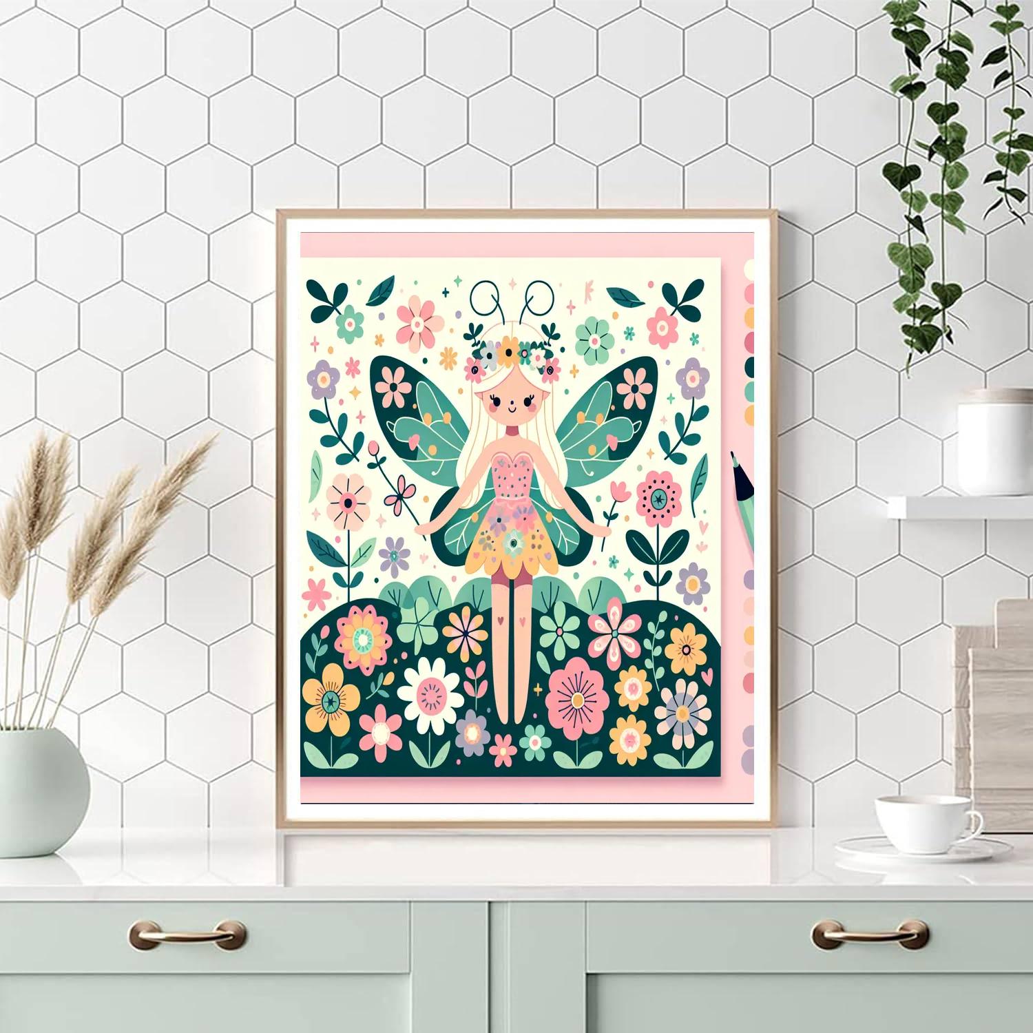 Flower Fairy's Garden DIY Paint By Numbers