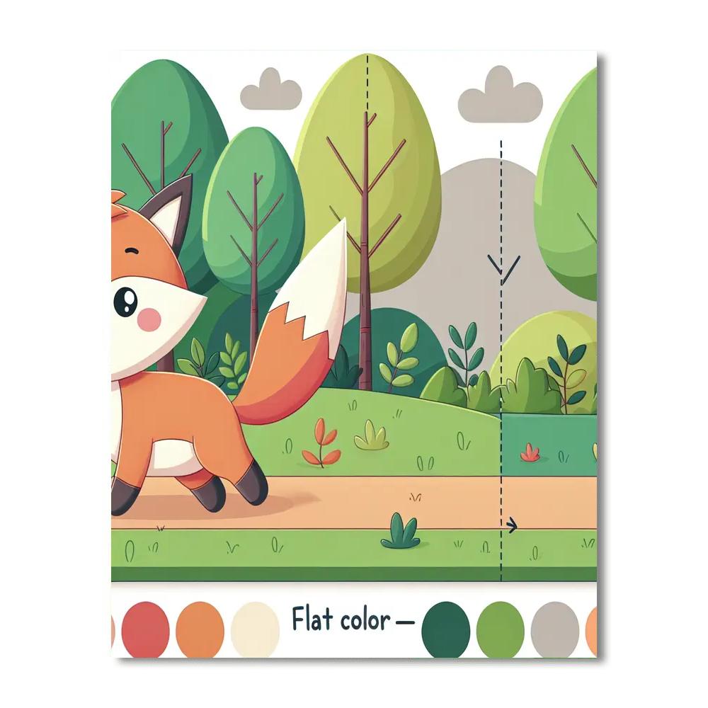 Forest Fox Trail Paint By Number