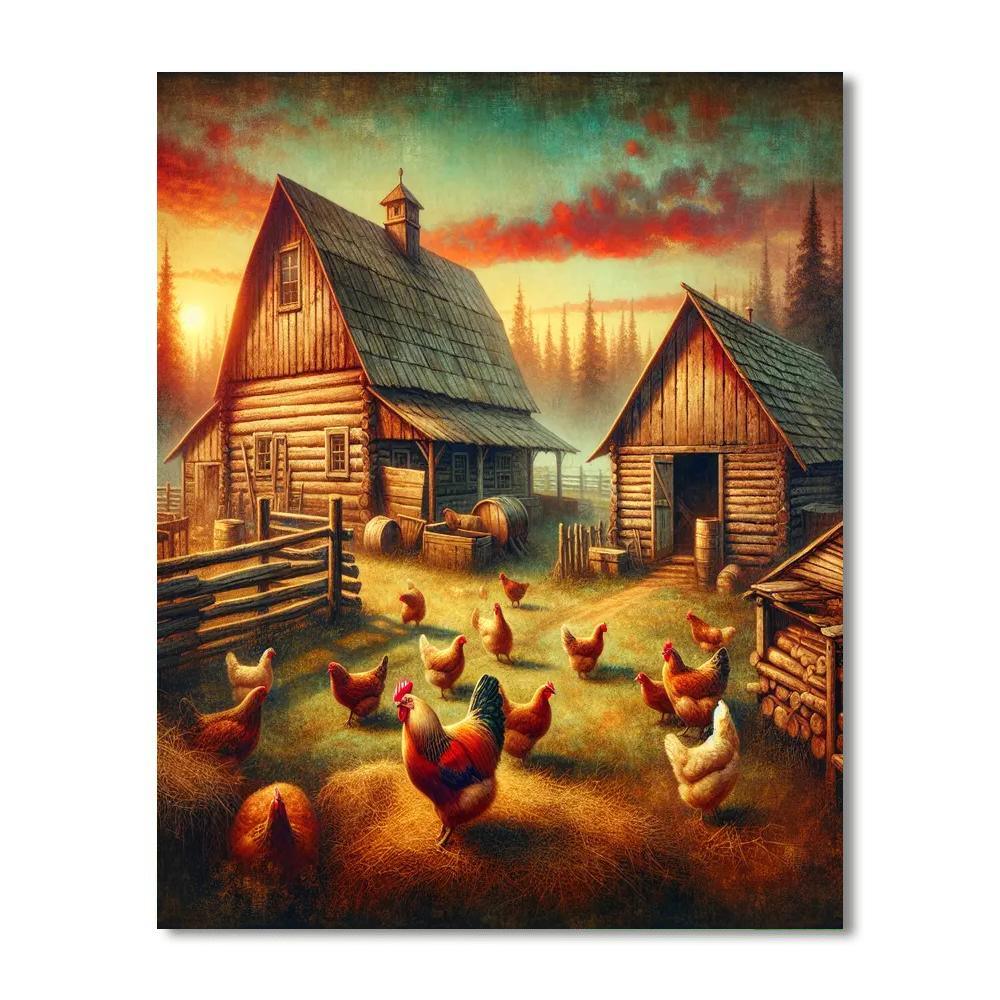 Peaceful Farmyard Painting Number Kit