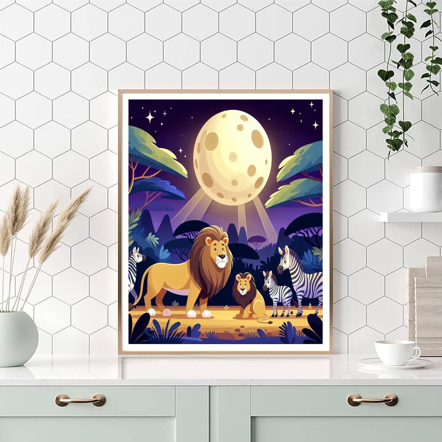 Moonlight Safari Expedition Numbered Painting Kits