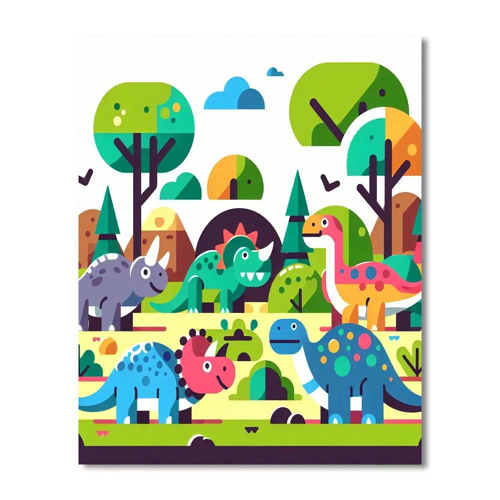 Exciting Dinosaur Discoveries Paint By Numbers Art