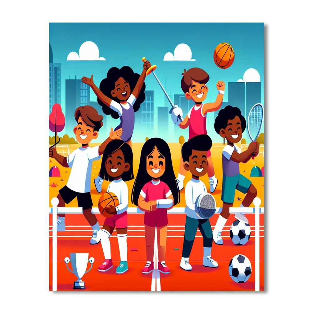 Colorful Sports Day Paint By Number