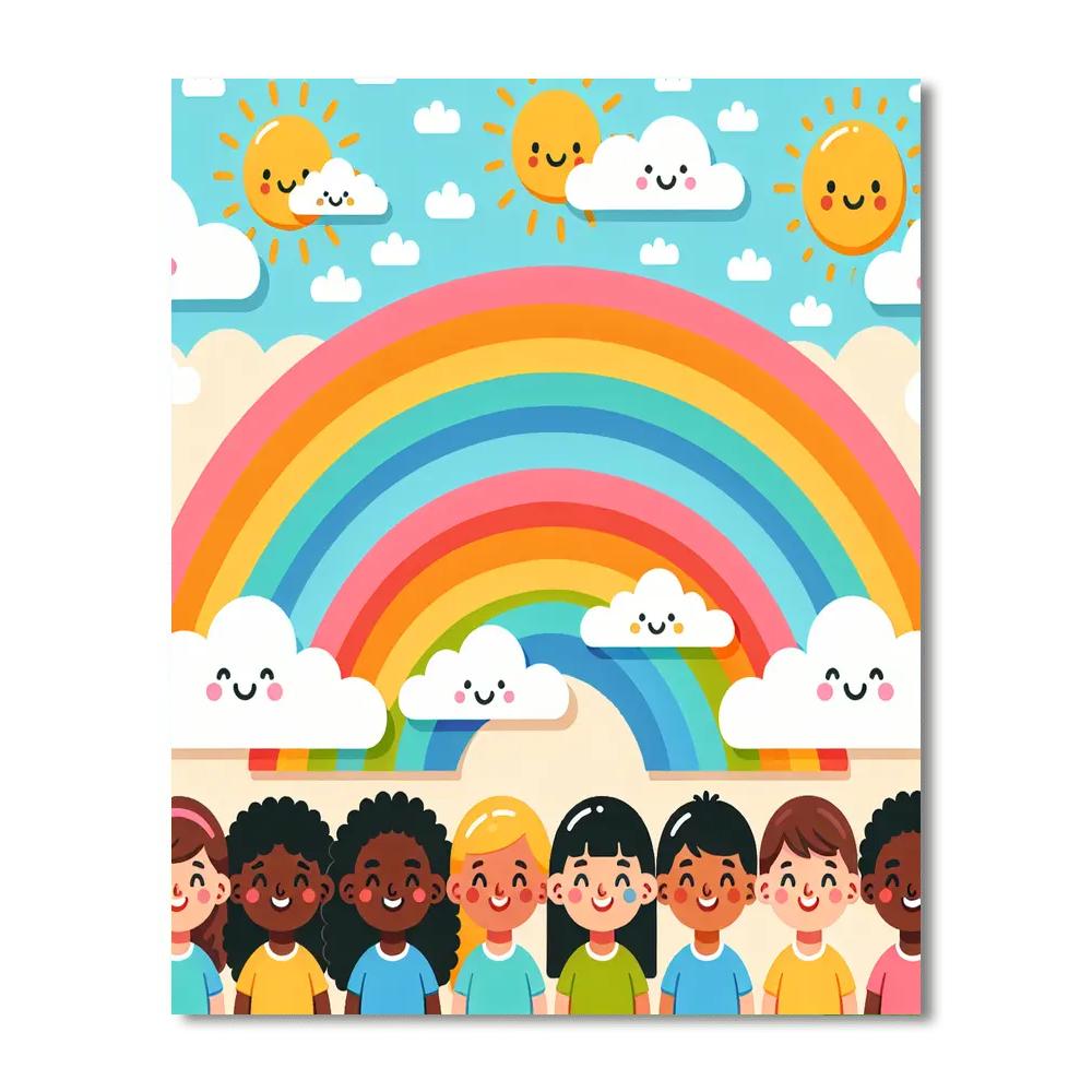 Joyful Rainbow Journey Painting Number Kit