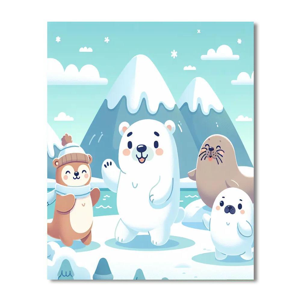 Cute Arctic Friends Paint By Color