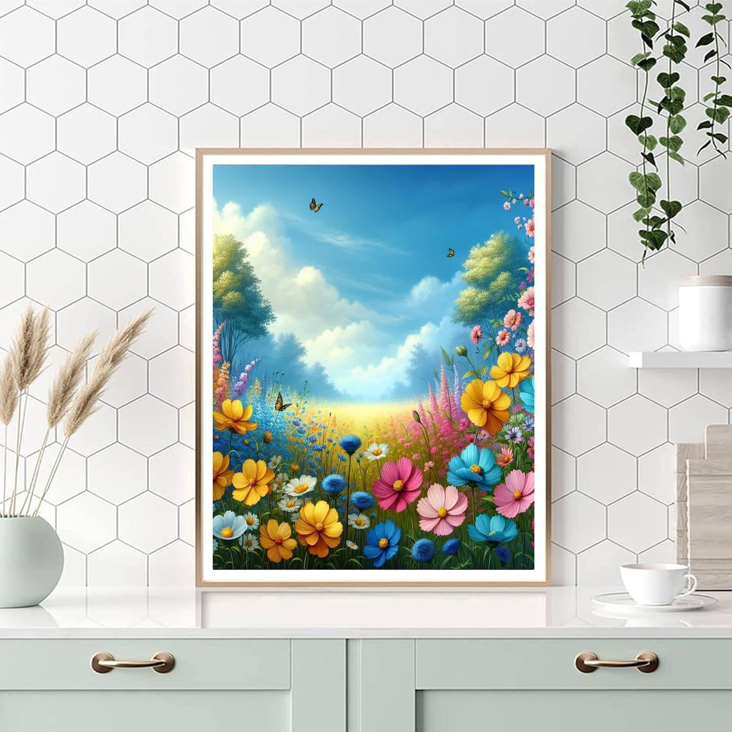 Colorful Spring Meadow Paint By Numbers Kits