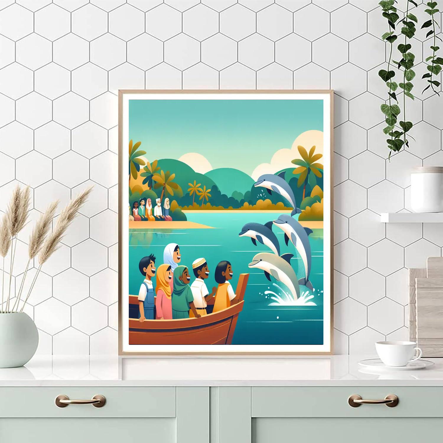 Dreamy Dolphin Lagoon Numbered Painting Kits