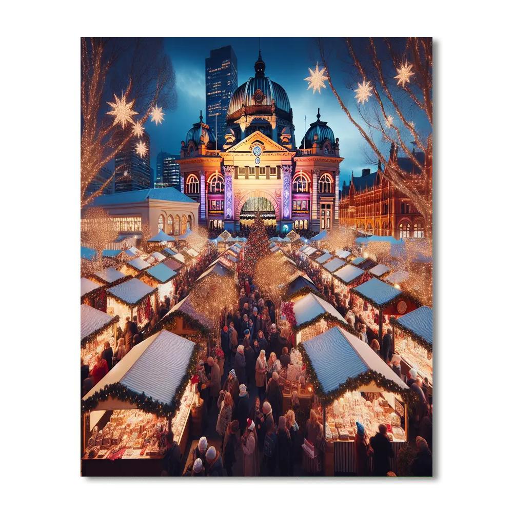 Trafalgar Square Christmas Market Paint By Number