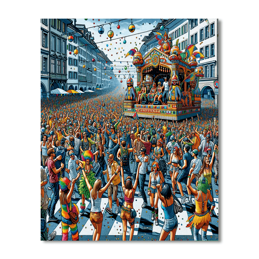 Zürich Street Parade - DIY Painting By Numbers Kit - Artistry Rack