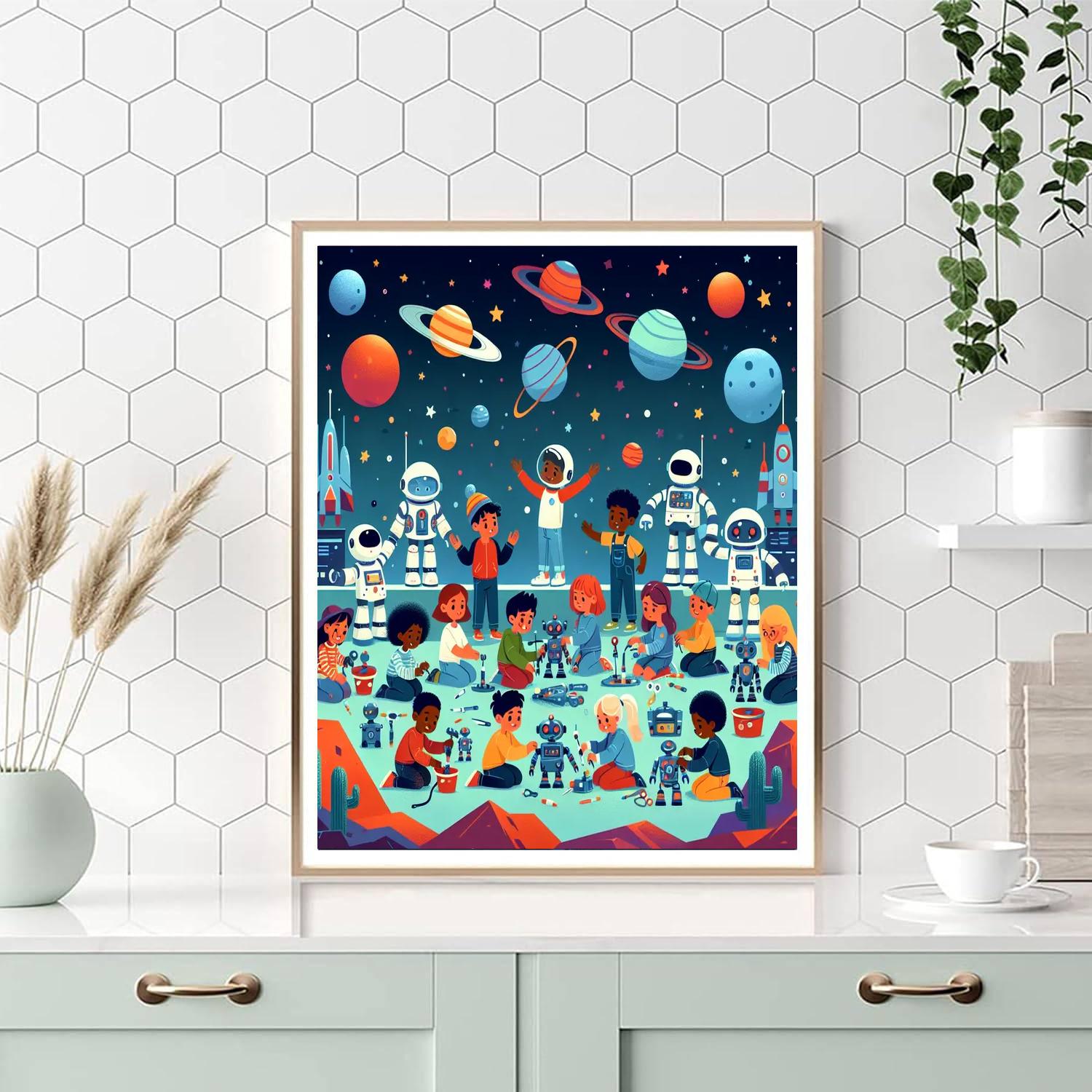 Robot Space Rescue Paint By Number