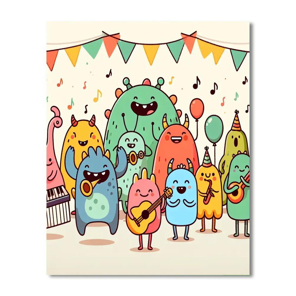 Friendly Monster Bash Painting Number Kit