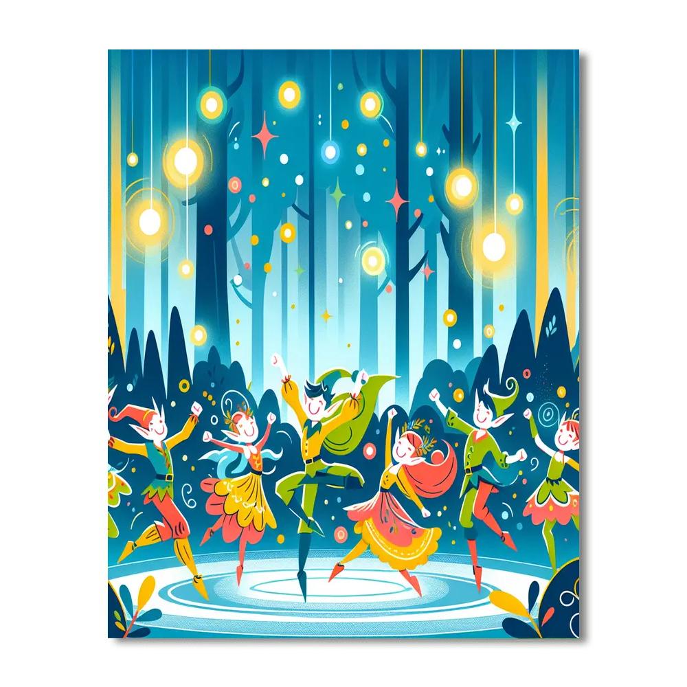 Magical Forest Dance Painting Number Kit