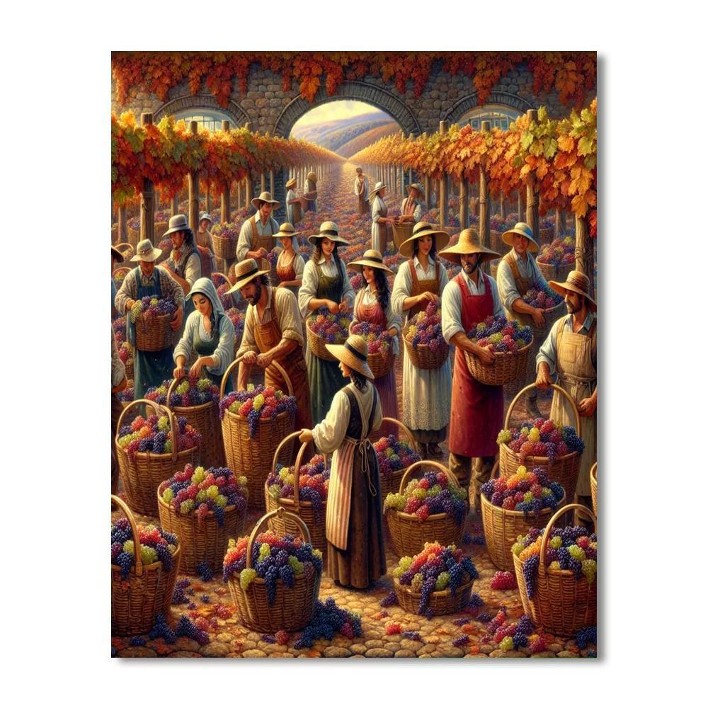 Rustic Vineyard Harvest Numbered Painting Kits
