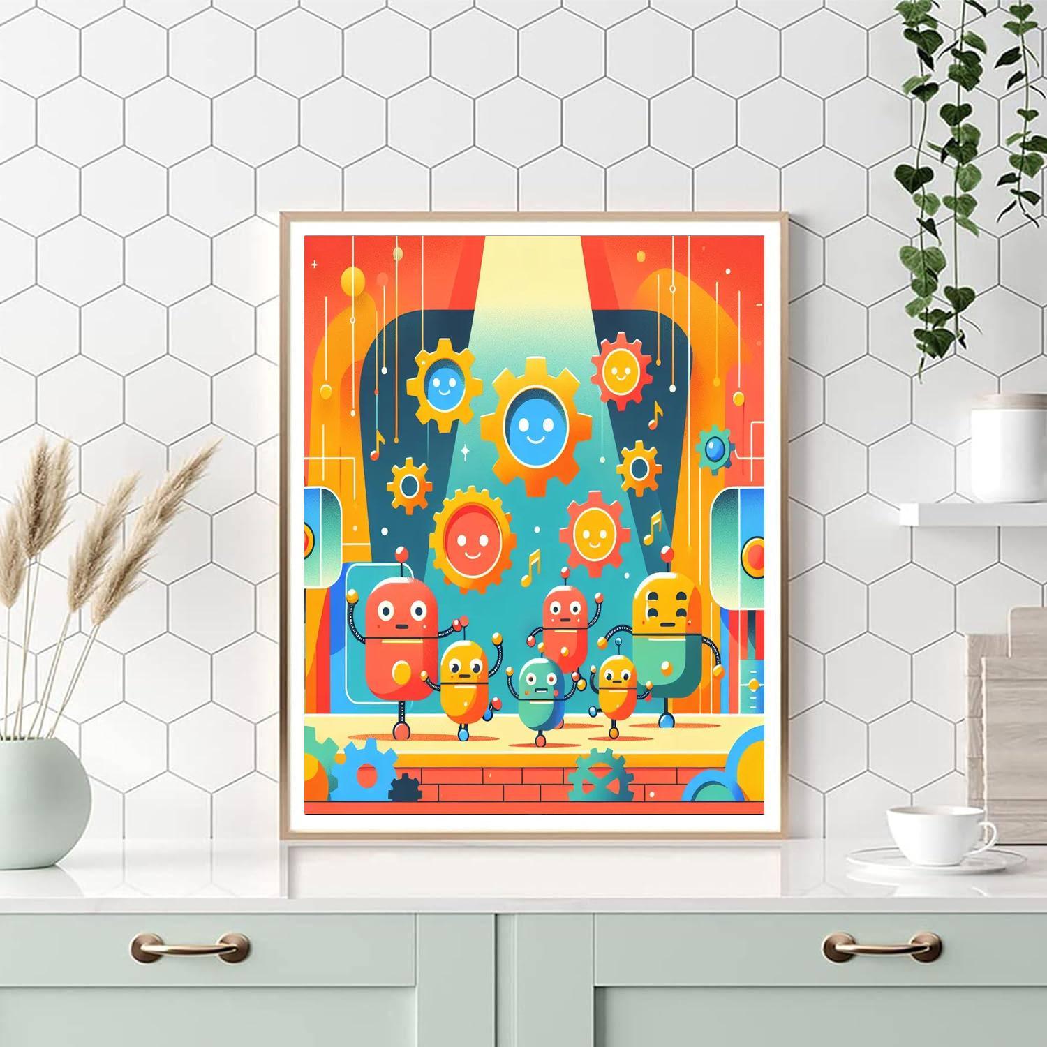 Cute Robots Paint By Numbers Kits