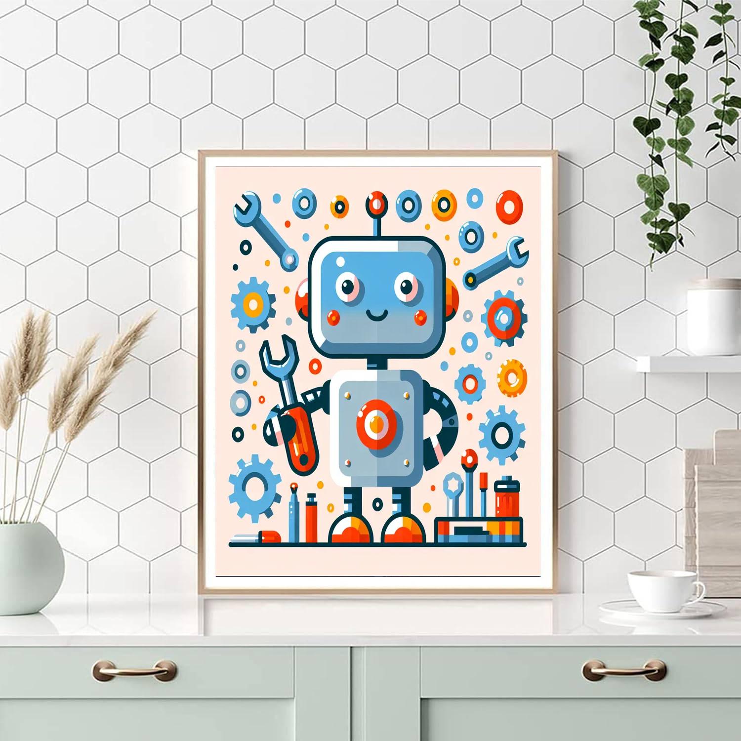 Robot Building Buddy Painting By Numbers Kit