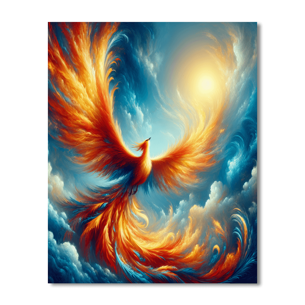 Mythical Phoenix Rising Number Painting