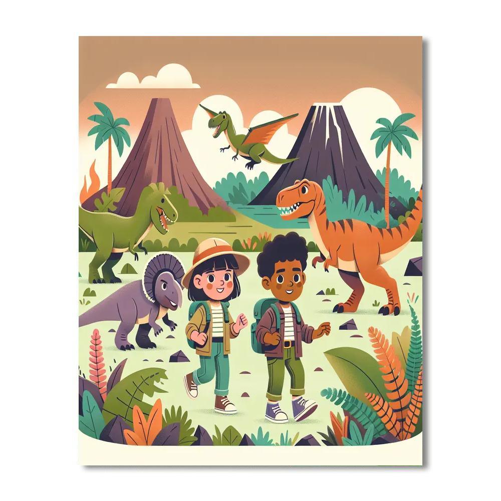 Dinosaur Explorer Club Number Painting
