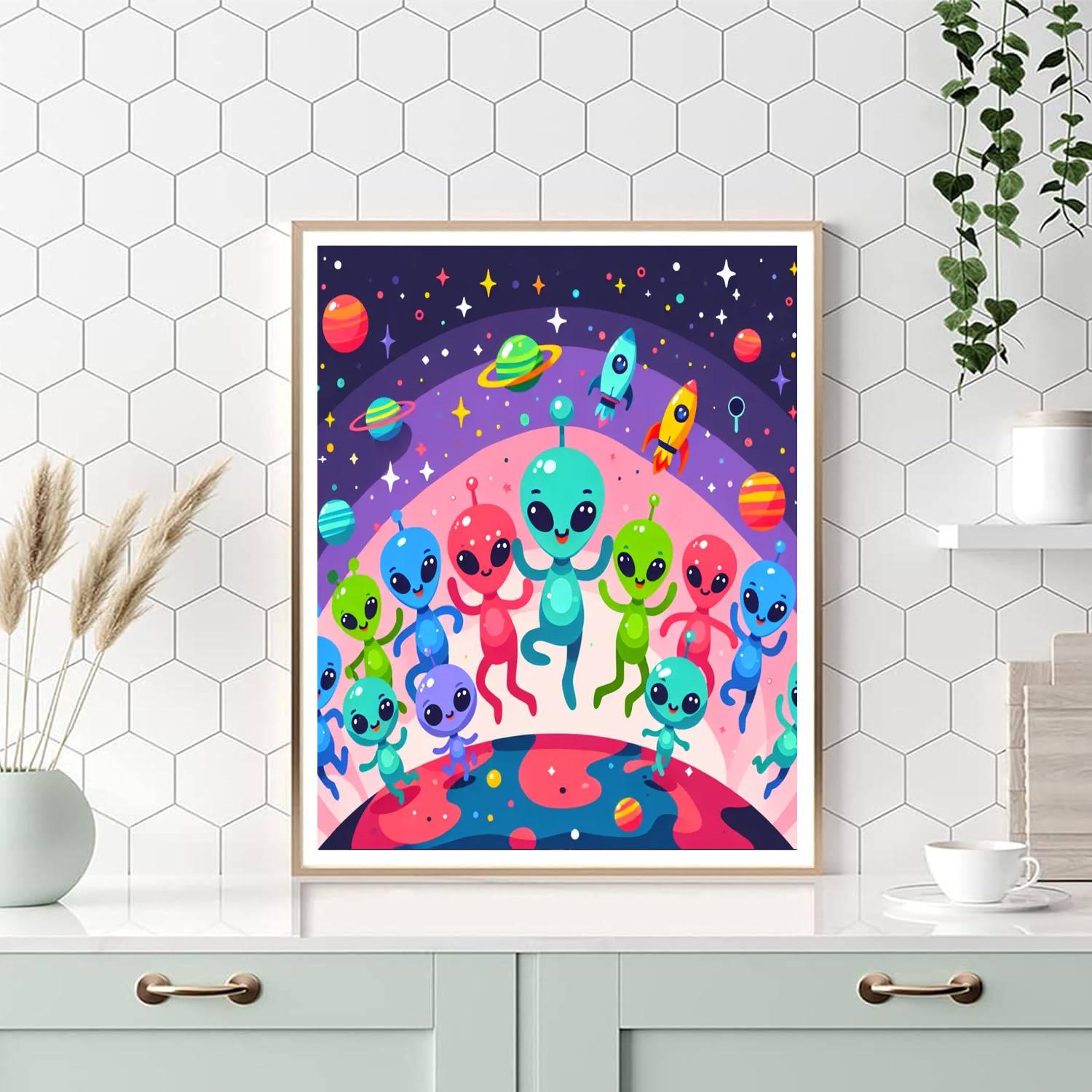 Adventure With Aliens Paint By Numbers Art