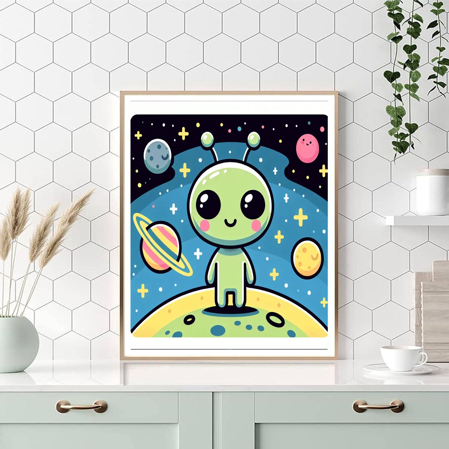 Adorable Alien Paint By Numbers Art
