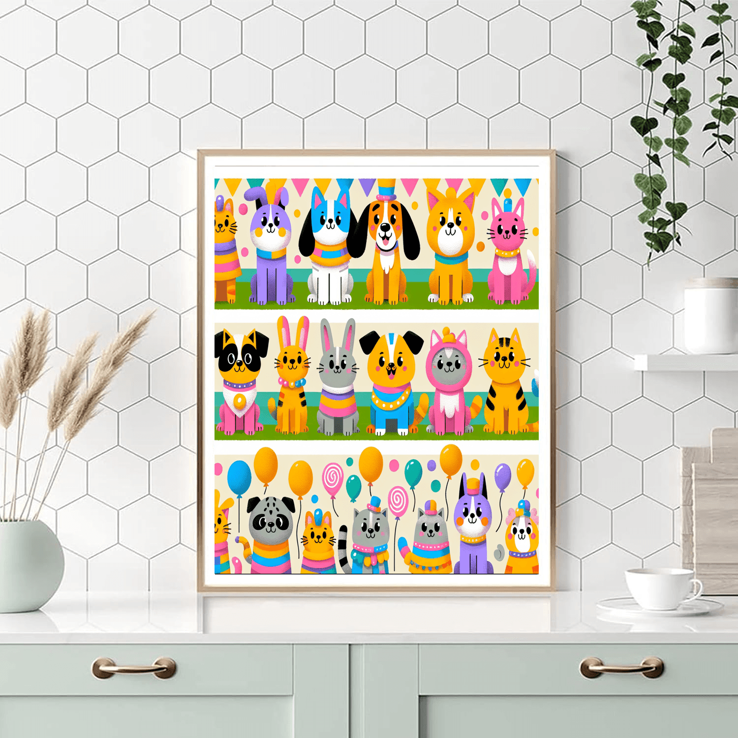Colorful Pet Parade Painting By Numbers Kit