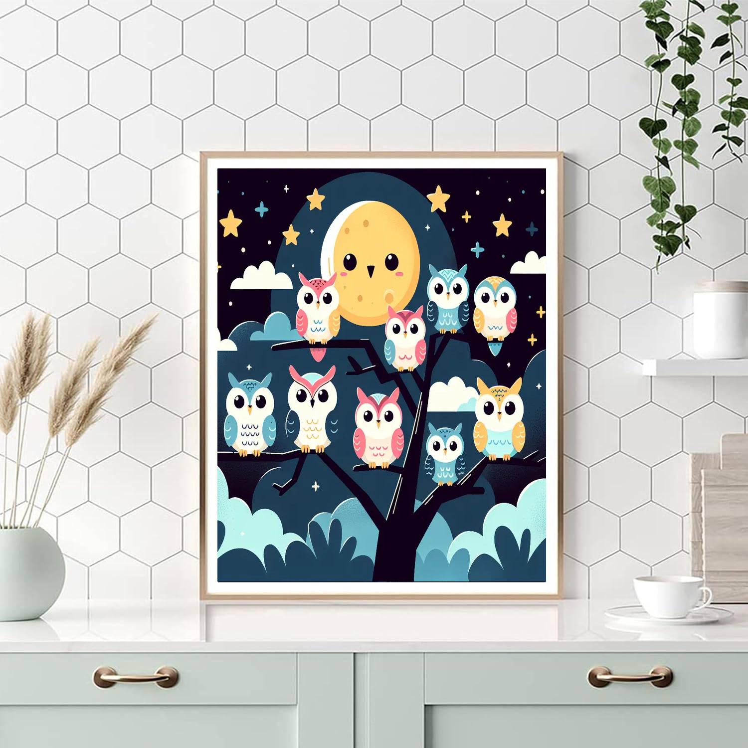 Owls Of The Enchanted Grove Paint By Numbers